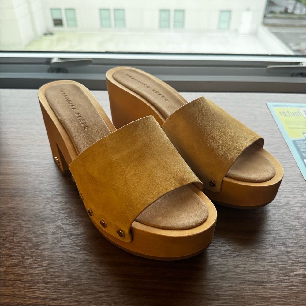 Veronica Beard Tan Mules